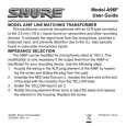 SHURE A96F Owners Manual SHURE A96F Owners Manual