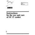 ZANUSSI GC17 Owners Manual ZANUSSI GC17 Owners Manual