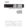 TEAC AD-600 Owners Manual TEAC AD-600 Owners Manual
