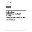 ZANUSSI ID1000 Owners Manual ZANUSSI ID1000 Owners Manual