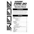 ZOOM FIRE-30 Owners Manual ZOOM FIRE-30 Owners Manual