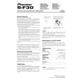 PIONEER S-F30 Owners Manual PIONEER S-F30 Owners Manual