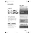 ONKYO TXSR502E Owners Manual ONKYO TXSR502E Owners Manual