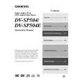 ONKYO DV-SP504 Owners Manual ONKYO DV-SP504 Owners Manual