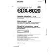 SONY CDX-6020 Owners Manual SONY CDX-6020 Owners Manual