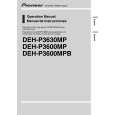 PIONEER DEH-P3600MP/XIN/EW Owners Manual PIONEER DEH-P3600MP/XIN/EW Owners Manual