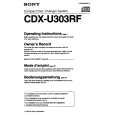 SONY CDX-U303RF Owners Manual SONY CDX-U303RF Owners Manual