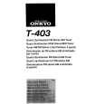 ONKYO T-403 Owners Manual ONKYO T-403 Owners Manual
