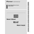 PIONEER RS-A7 Owners Manual PIONEER RS-A7 Owners Manual