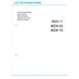 SENNHEISER MZS 17 MZW 60 MZW 70 Owners Manual SENNHEISER MZS 17 MZW 60 MZW 70 Owners Manual