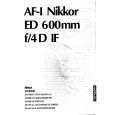 NIKON AF-I NIKKOR ED 600MMF/4D IF Owners Manual NIKON AF-I NIKKOR ED 600MMF/4D IF Owners Manual