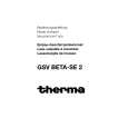 THERMA GSV BETA-SE2-SW Owners Manual THERMA GSV BETA-SE2-SW Owners Manual