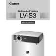 CANON LV-S3 Owners Manual CANON LV-S3 Owners Manual