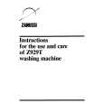 ZANUSSI Z929T Owners Manual ZANUSSI Z929T Owners Manual