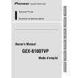 PIONEER GEX-6100TVP Owners Manual PIONEER GEX-6100TVP Owners Manual
