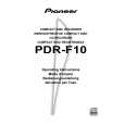PIONEER PDR-F10 Owners Manual PIONEER PDR-F10 Owners Manual