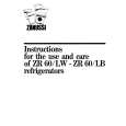 ZANUSSI ZR60LB Owners Manual ZANUSSI ZR60LB Owners Manual