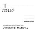 HARMAN KARDON TD420 Owners Manual HARMAN KARDON TD420 Owners Manual