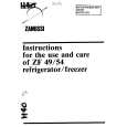 ZANUSSI ZF49/54 Owners Manual ZANUSSI ZF49/54 Owners Manual