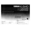 YAMAHA K-540 Owners Manual YAMAHA K-540 Owners Manual