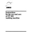 ZANUSSI ZT989 Owners Manual ZANUSSI ZT989 Owners Manual