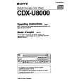 SONY CDX-U8000 Owners Manual SONY CDX-U8000 Owners Manual