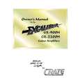 CRATE EXCALIBUR Owners Manual CRATE EXCALIBUR Owners Manual
