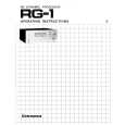 PIONEER RG-1 Owners Manual PIONEER RG-1 Owners Manual