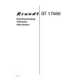 UNKNOWN GT17600 Owners Manual UNKNOWN GT17600 Owners Manual