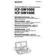 SONY ICFSW100E Owners Manual SONY ICFSW100E Owners Manual