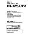 SONY XR-U330 Owners Manual SONY XR-U330 Owners Manual