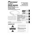 PIONEER DVD-A03S Owners Manual PIONEER DVD-A03S Owners Manual