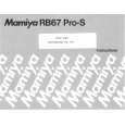 MAMIYA PRO-S Owners Manual MAMIYA PRO-S Owners Manual