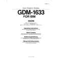 SONY GDM-1633 Owners Manual SONY GDM-1633 Owners Manual