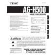 TEAC AG-H500 Owners Manual TEAC AG-H500 Owners Manual