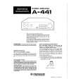 PIONEER A441 Owners Manual PIONEER A441 Owners Manual