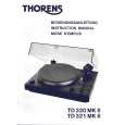 THORENS TD321MKII Owners Manual THORENS TD321MKII Owners Manual
