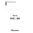 PIONEER AVIC-505 Owners Manual PIONEER AVIC-505 Owners Manual