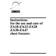 ZANUSSI ZA18 Owners Manual ZANUSSI ZA18 Owners Manual