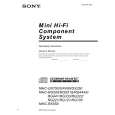 SONY MHCRG100 Owners Manual SONY MHCRG100 Owners Manual