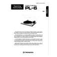PIONEER PL-6 Owners Manual PIONEER PL-6 Owners Manual