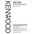 KENWOOD KAC943 Owners Manual KENWOOD KAC943 Owners Manual