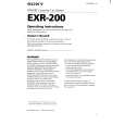 SONY EXR-200 Owners Manual SONY EXR-200 Owners Manual