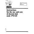 ZANUSSI PM60 Owners Manual ZANUSSI PM60 Owners Manual
