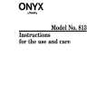 TRICITY BENDIX ONYX 813 Owners Manual TRICITY BENDIX ONYX 813 Owners Manual