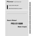 PIONEER PRS-D1100M Owners Manual PIONEER PRS-D1100M Owners Manual