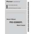 PIONEER PRS-D2000SPL Owners Manual PIONEER PRS-D2000SPL Owners Manual