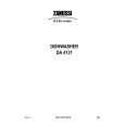 ZANUSSI DA4131 Owners Manual ZANUSSI DA4131 Owners Manual