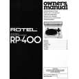 ROTEL RP-400 Owners Manual ROTEL RP-400 Owners Manual