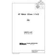NIKON AF NIKKOR 85MMF14D Parts Catalog NIKON AF NIKKOR 85MMF14D Parts Catalog